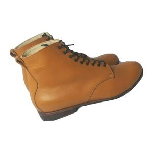 Javier Handcrafted Leather Ankle Boots Men's Size 8 M Plain Toe  British Tan